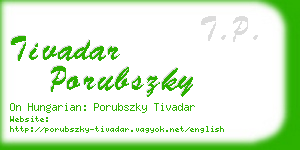 tivadar porubszky business card